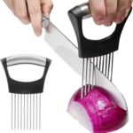 Onion Slicer Holder for Uniform Slices and Safer Handling When Cutting in the Kitchen