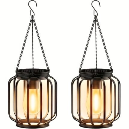 Solar Lantern for Hanging with Hook and Automatic Light