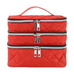 Large Makeup Bag with 3 Layers and Carry Handle