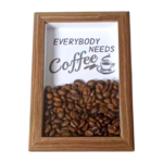Coffee Bean Picture Frame with Decorative Coffee Motif