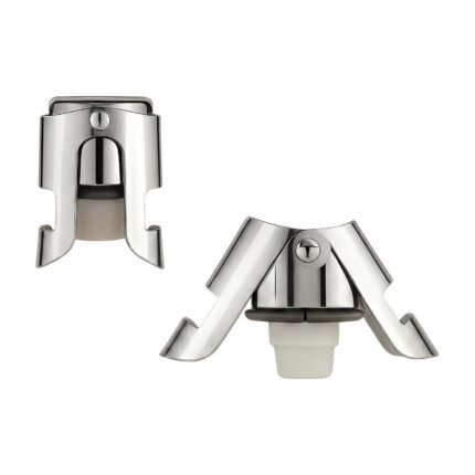 Stainless Steel Champagne Stopper for Tight Sealing and Preservation of Bubbles with Locking Mechanism