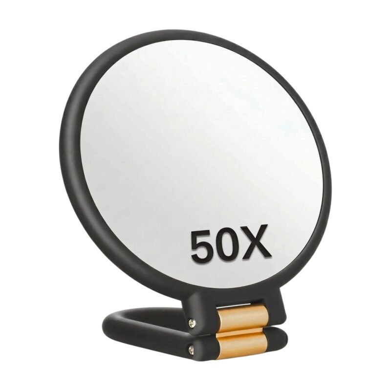 Magnifying Mirror 1x/50x in Green, Black, White, Pink and Purple with Double Mirror and Adjustable Handle – image 2