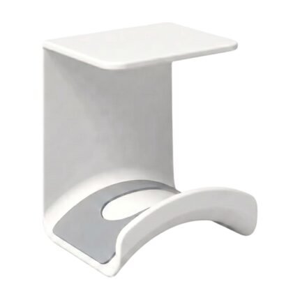 Adhesive Under-Desk Headphone Hook in Black or White for Space-Saving Headset Storage