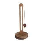 Freestanding Kitchen Roll Holder in Wood with Round Base
