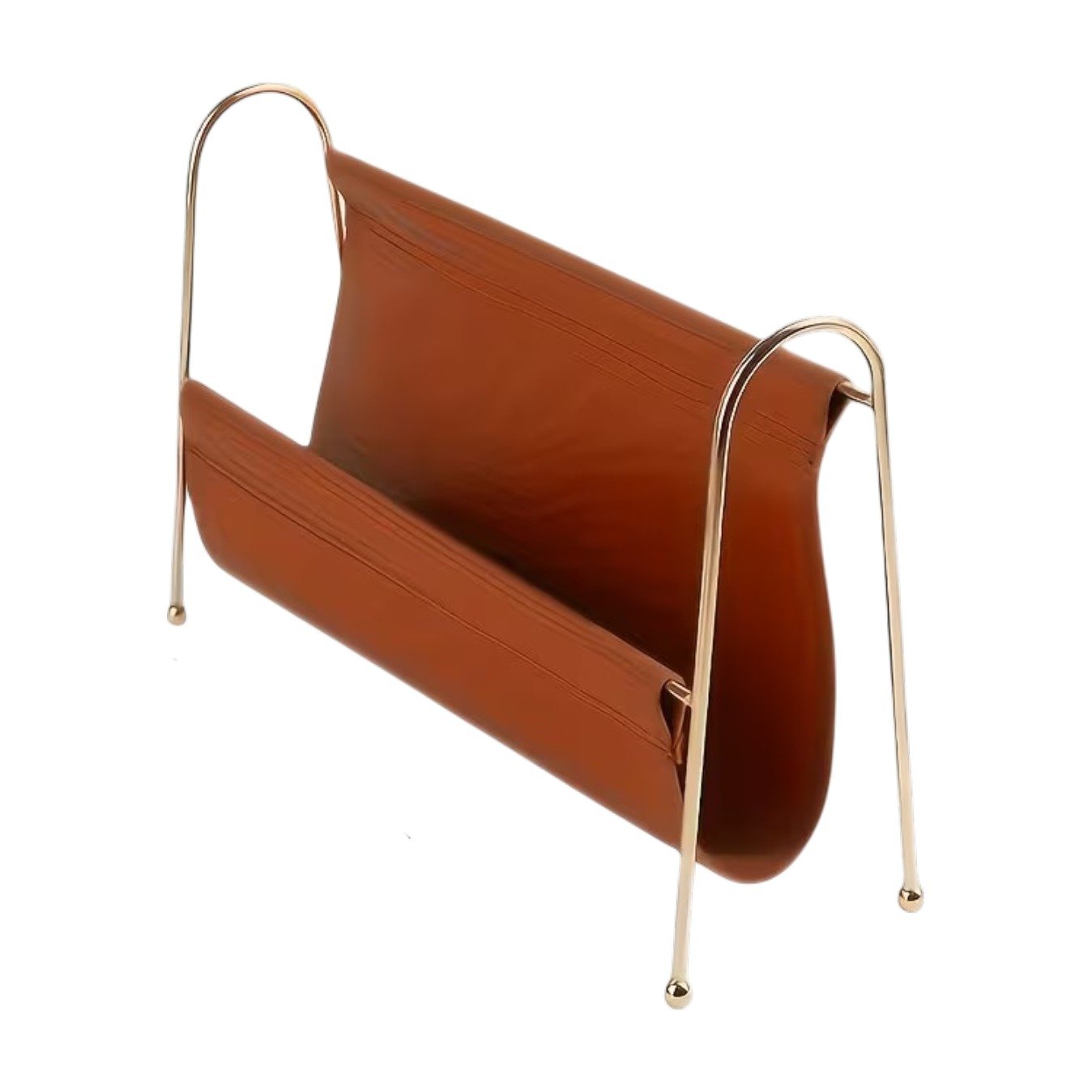 ef-52153-52154-fyld85 Magazine Holder in Metal and PU Leather for Desk and Office