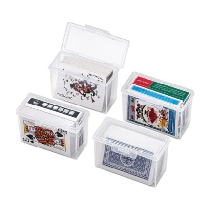 4 Card Storage Boxes with Lid for Playing Cards and Business Cards
