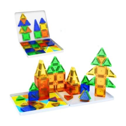 Mini Magnetic Building Tiles with Travel Case – 26 or 32 Pieces